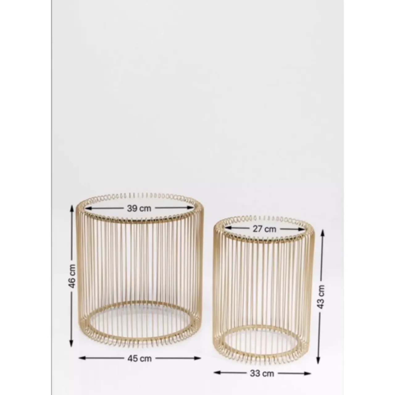 Tische|KARE Design Beistelltisch Wire Messing (2/Set) O44Cm