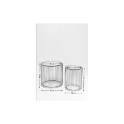 Tische|KARE Design Beistelltisch Wire Schwarz (2/Set) O44Cm