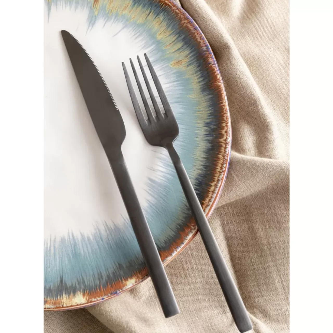 Geschirr & Tischaccessoires|KARE Design Besteck Gloria Matt Schwarz (16-Tlg.)