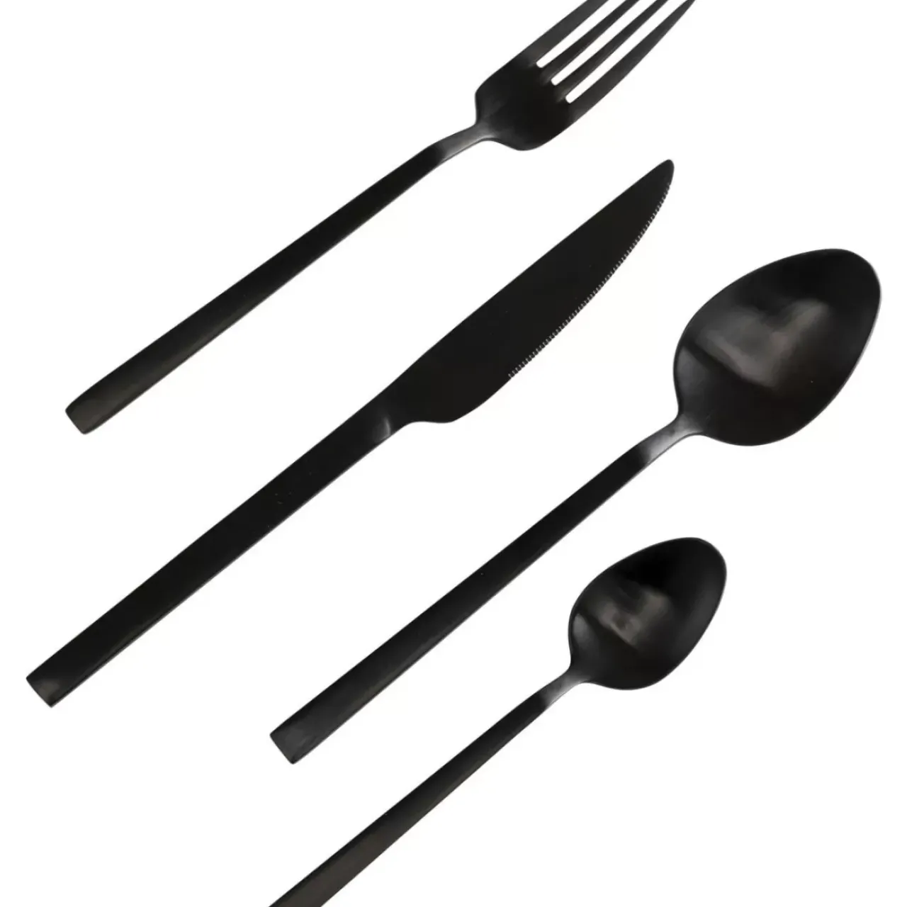 Geschirr & Tischaccessoires|KARE Design Besteck Gloria Matt Schwarz (16-Tlg.)