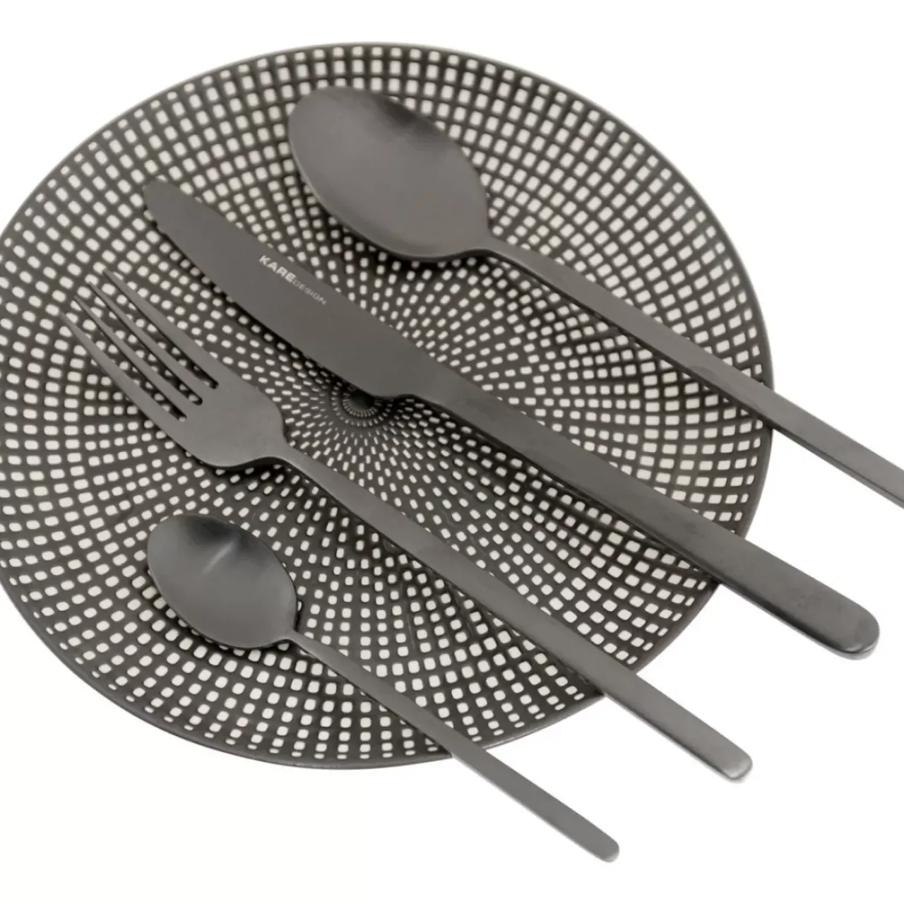 Geschirr & Tischaccessoires|KARE Design Besteck Gloria Matt Schwarz (16-Tlg.)