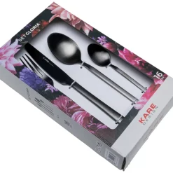 Geschirr & Tischaccessoires|KARE Design Besteck Gloria Matt Schwarz (16-Tlg.)