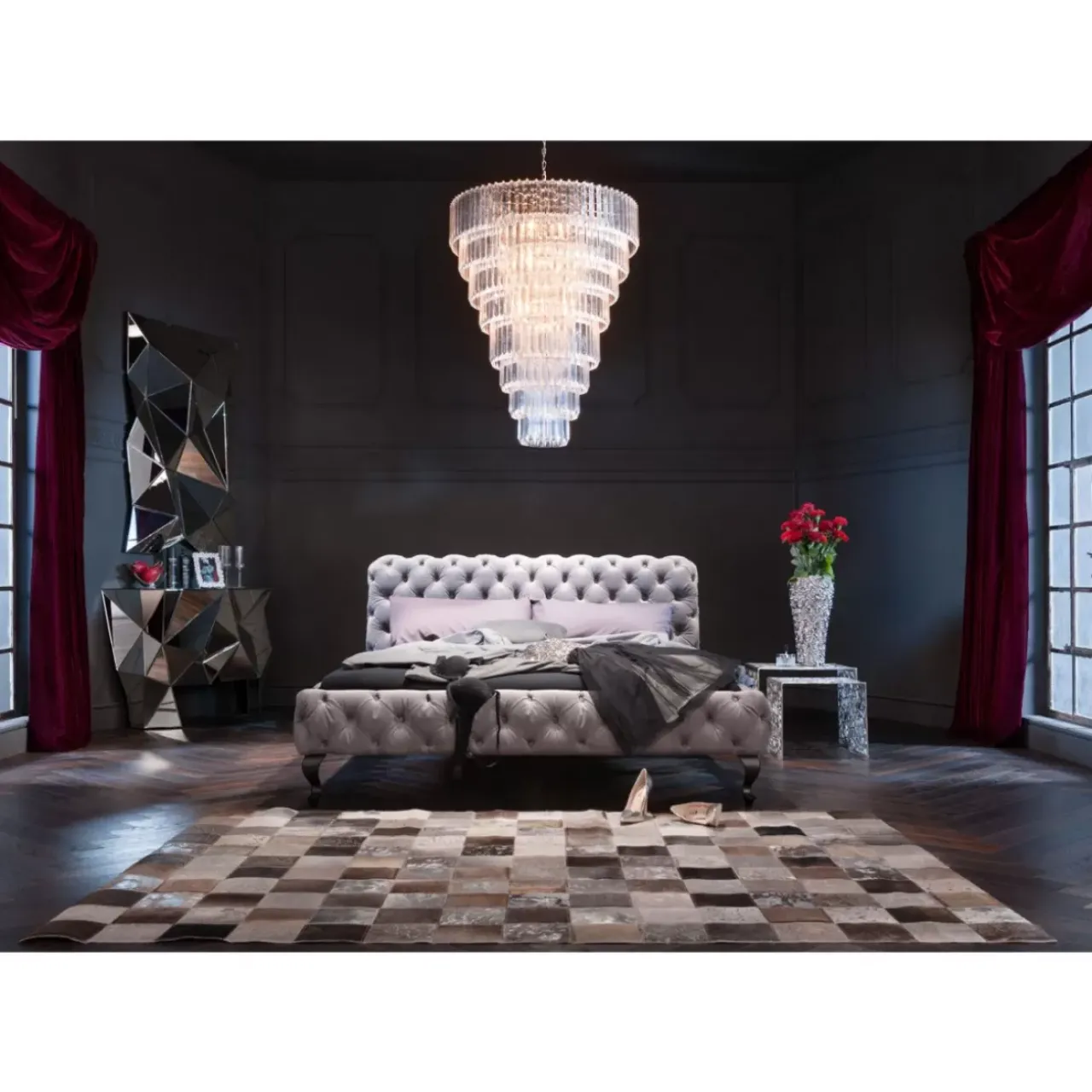 Betten|KARE Design Bett Desire Velvet Silbergrau 180X200 Cm