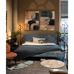 Betten|KARE Design Bett East Side Cord Blau 160X200Cm