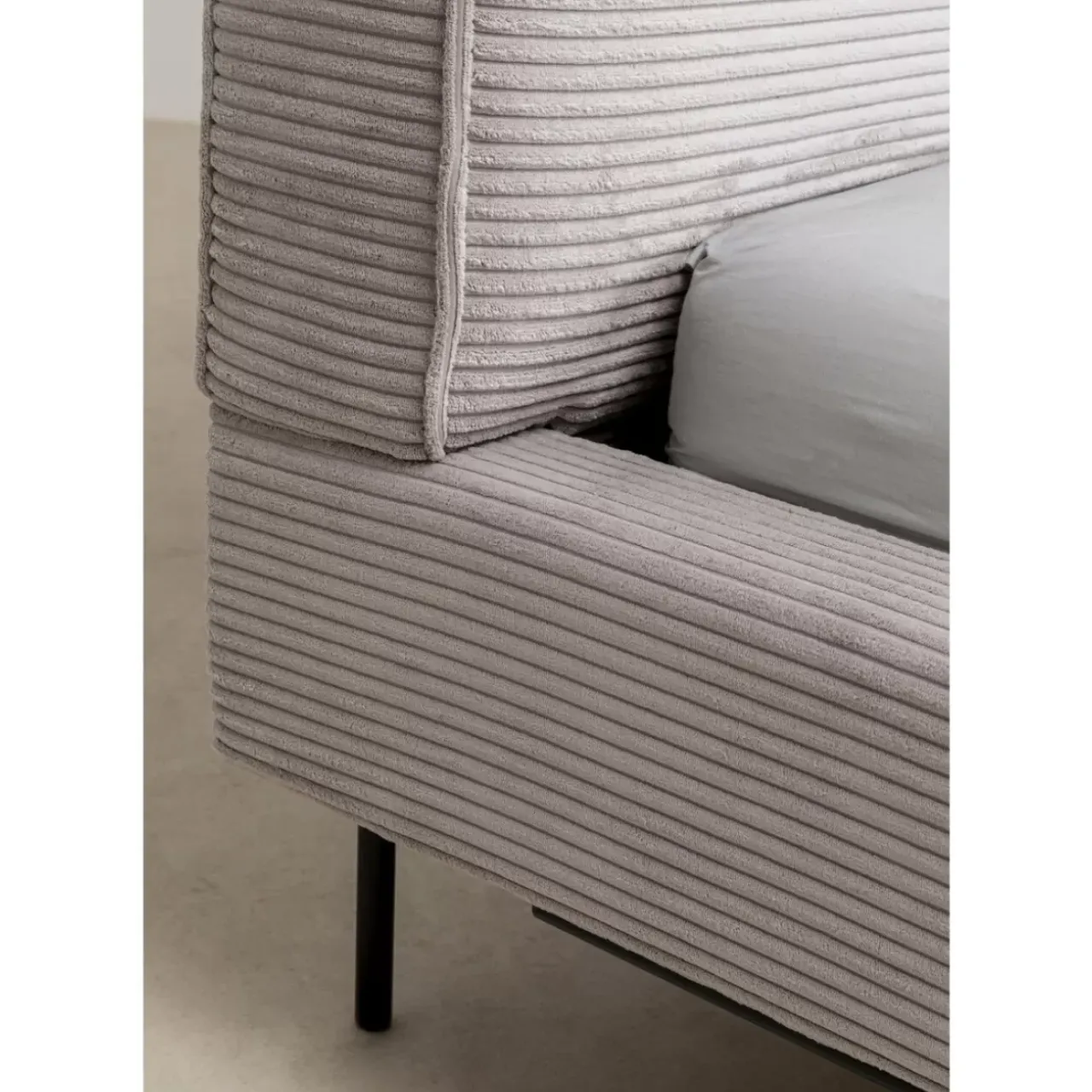 Betten|KARE Design Bett East Side Cord Grau 160X200Cm