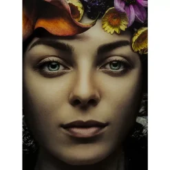 Bilder|KARE Design Bild Glas Flower Art Lady 120X120Cm