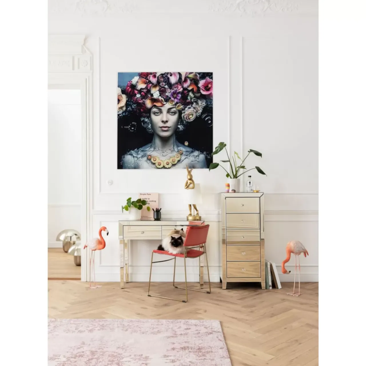 Bilder|KARE Design Bild Glas Flower Art Lady 120X120Cm