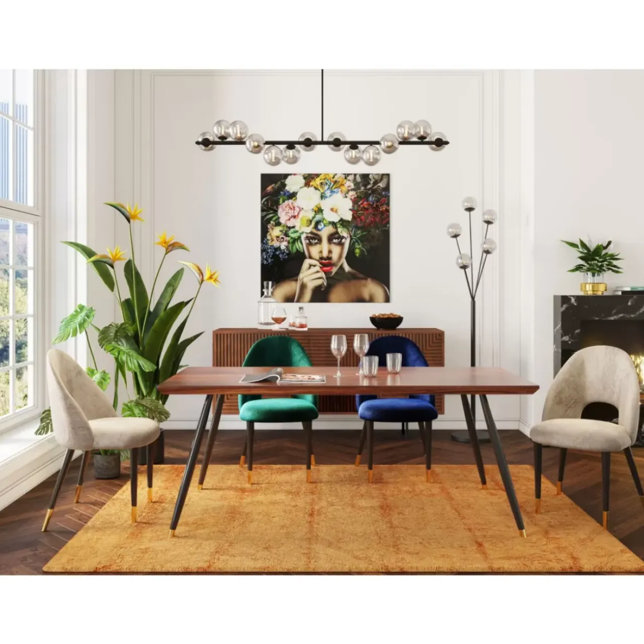 Bilder|KARE Design Bild Glas Flower Art Lady 120X120Cm