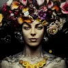 Bilder|KARE Design Bild Glas Flower Art Lady 80X80Cm