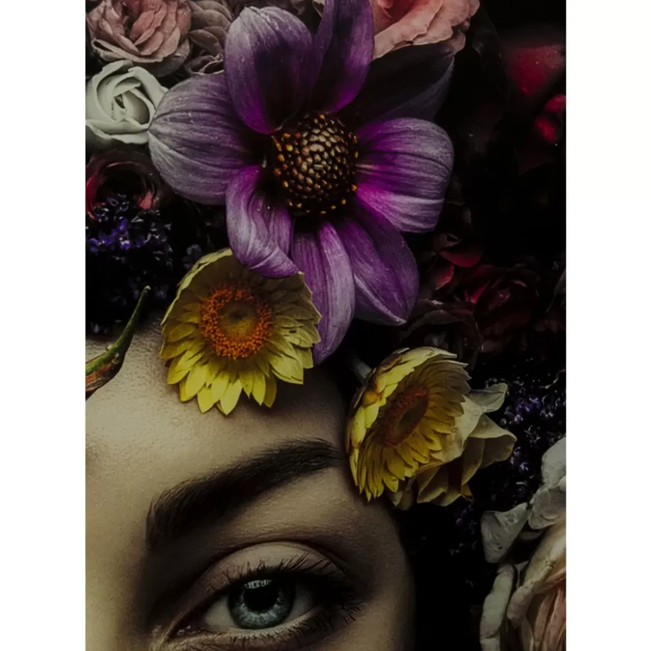 Bilder|KARE Design Bild Glas Flower Art Lady 80X80Cm