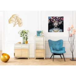 Bilder|KARE Design Bild Glas Flower Art Lady 80X80Cm