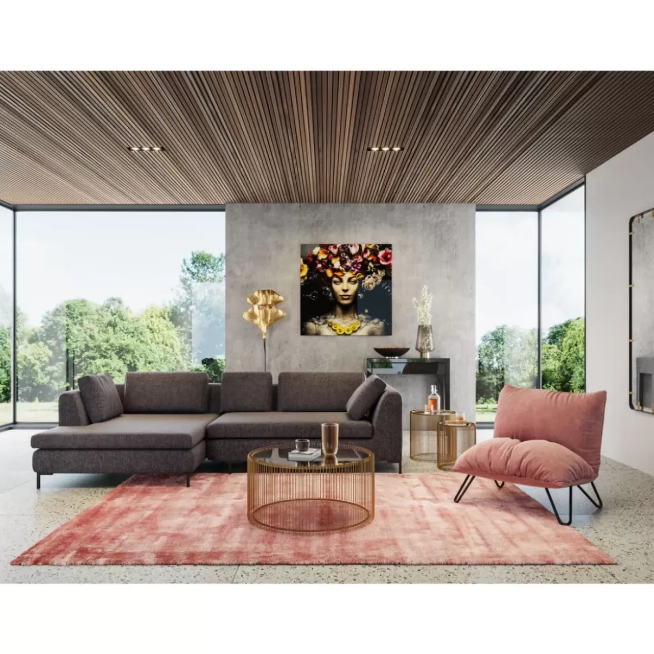 Bilder|KARE Design Bild Glas Flower Art Lady 80X80Cm