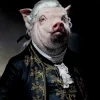 Bilder|KARE Design Bild Glas Gentleman Pig 120X120