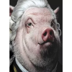 Bilder|KARE Design Bild Glas Gentleman Pig 120X120