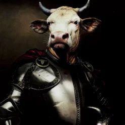 Bilder|KARE Design Bild Glas Knight Cow 120X120