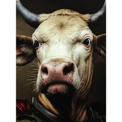 Bilder|KARE Design Bild Glas Knight Cow 120X120