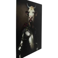 Bilder|KARE Design Bild Glas Knight Cow 120X120