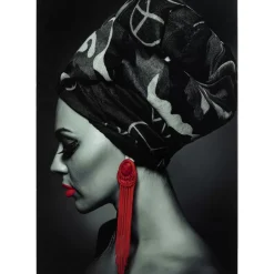 Bilder|KARE Design Bild Glas Lady Red Earring 80X120