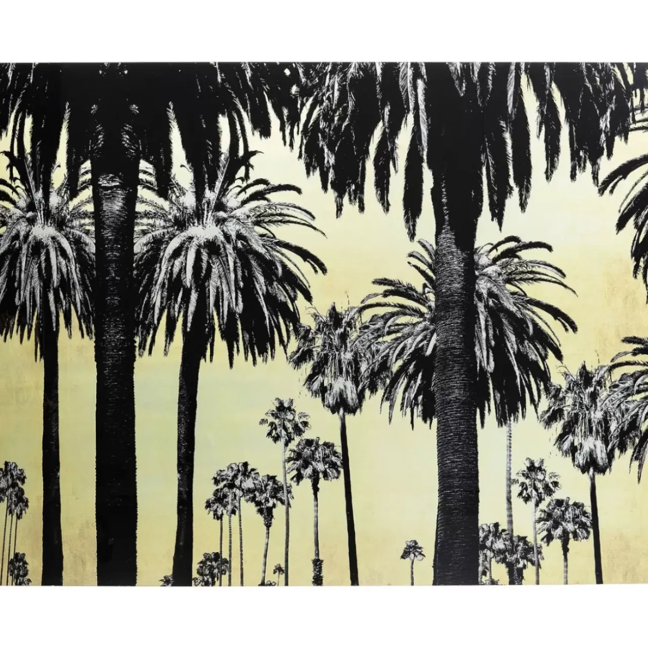 Bilder|KARE Design Bild Glas Metallic Palms 180X120Cm