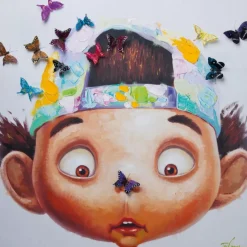 Bilder|KARE Design Bild Touched Boy With Butterflies 100X100Cm