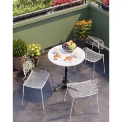 Outdoormöbel|KARE Design Bistrotisch Kaffeehaus Rund Weiss O60