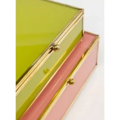 Aufbewahrung & Ordnung|KARE Design Box Neomi Grun Pink (2/Set)