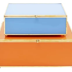 Aufbewahrung & Ordnung|KARE Design Box Neomi Orange Blau (2/Set)
