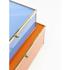Aufbewahrung & Ordnung|KARE Design Box Neomi Orange Blau (2/Set)