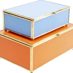 Aufbewahrung & Ordnung|KARE Design Box Neomi Orange Blau (2/Set)