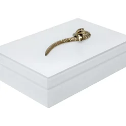Aufbewahrung & Ordnung|KARE Design Box Snake Bite Weis 28X7Cm