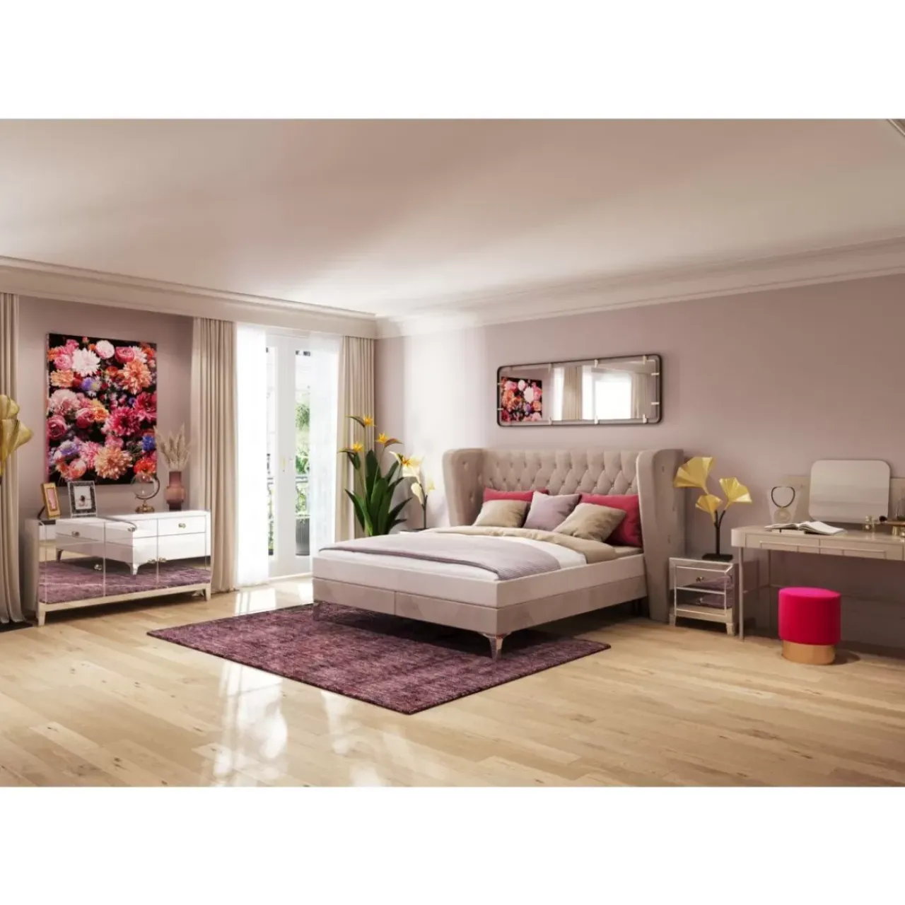 Betten|KARE Design Boxspringbett Benito Moon Creme 180X200Cm