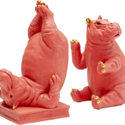 Deko & Geschenkartikel|KARE Design Buchstutze Hippo Pink (2/Set)