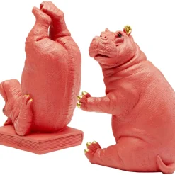 Deko & Geschenkartikel|KARE Design Buchstutze Hippo Pink (2/Set)