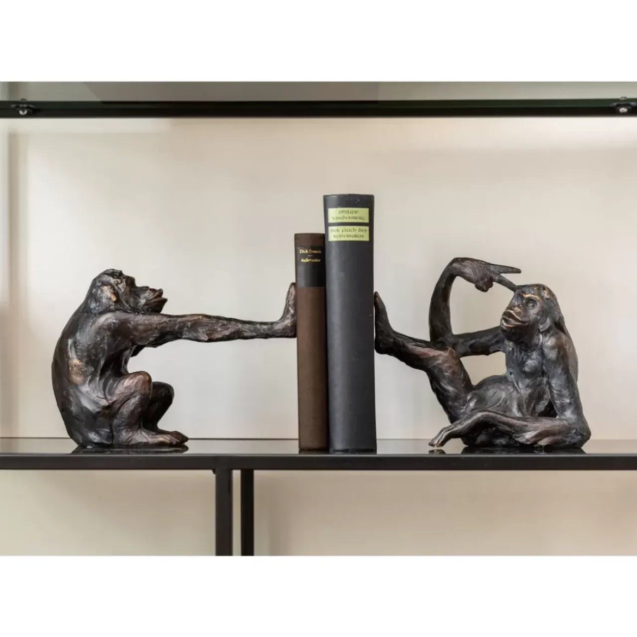 Deko & Geschenkartikel|KARE Design Buchstutze Monkey (2/Set)