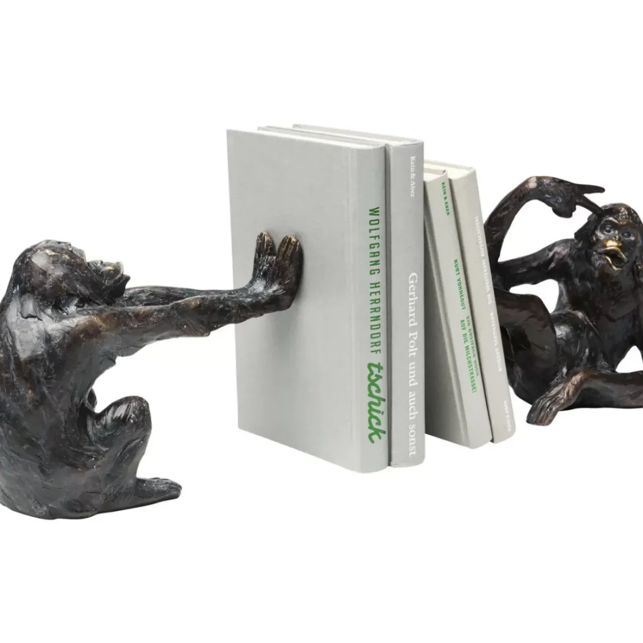 Deko & Geschenkartikel|KARE Design Buchstutze Monkey (2/Set)