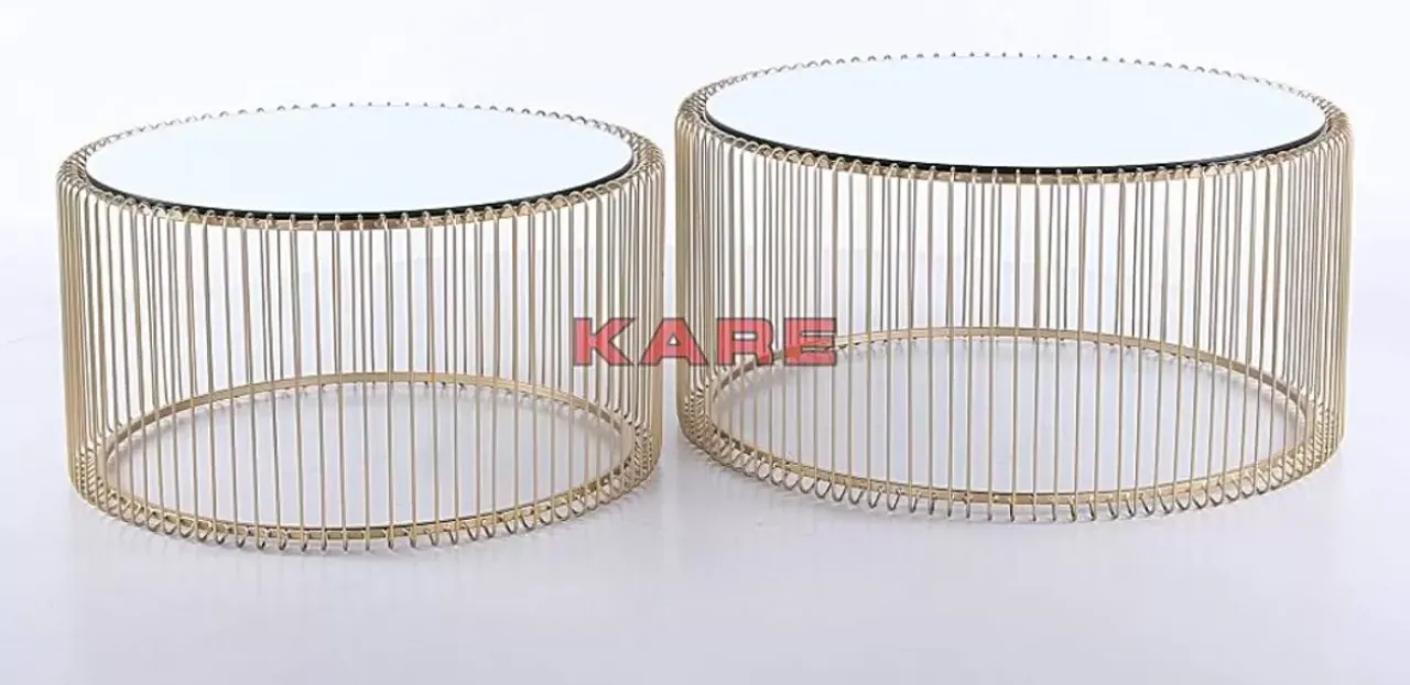 Tische|KARE Design Couchtisch Wire Messing (2/Set)