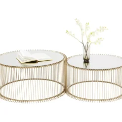 Tische|KARE Design Couchtisch Wire Messing (2/Set)