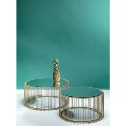 Tische|KARE Design Couchtisch Wire Messing (2/Set)