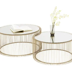 Tische|KARE Design Couchtisch Wire Messing (2/Set)