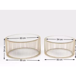 Tische|KARE Design Couchtisch Wire Messing (2/Set)