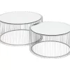 Tische|KARE Design Couchtisch Wire Silber (2/Set)