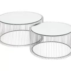 Tische|KARE Design Couchtisch Wire Silber (2/Set)
