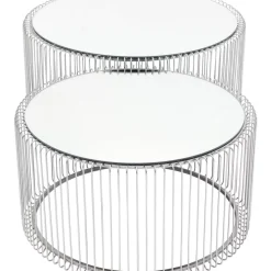 Tische|KARE Design Couchtisch Wire Silber (2/Set)