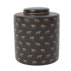 Vasen|KARE Design Deckelvase Leoparden