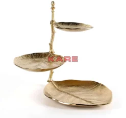 Geschirr & Tischaccessoires|KARE Design Deko Etagere Leaf Gold
