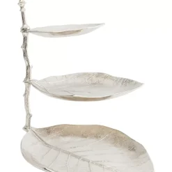 Geschirr & Tischaccessoires|KARE Design Deko Etagere Leaf Silber