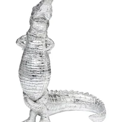 Deko & Geschenkartikel|KARE Design Deko Figur Alligator Silber 39Cm