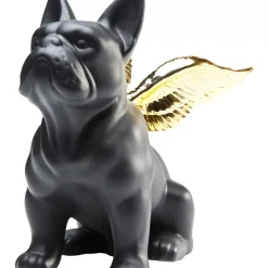 Deko & Geschenkartikel|KARE Design Deko Figur Sitting Angel Dog Gold-Schwarz
