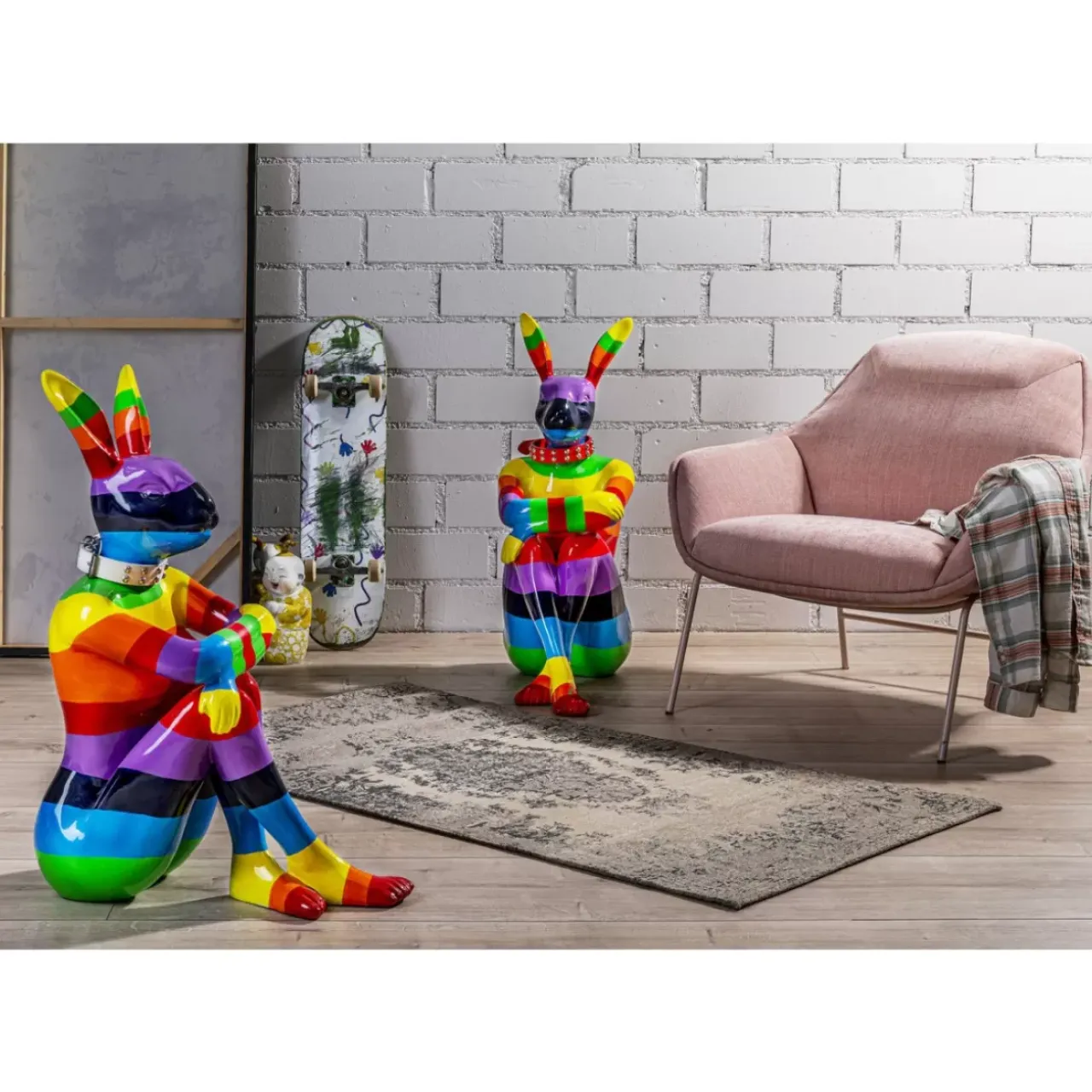 Deko & Geschenkartikel|KARE Design Deko Figur Sitting Rabbit Rainbow 80