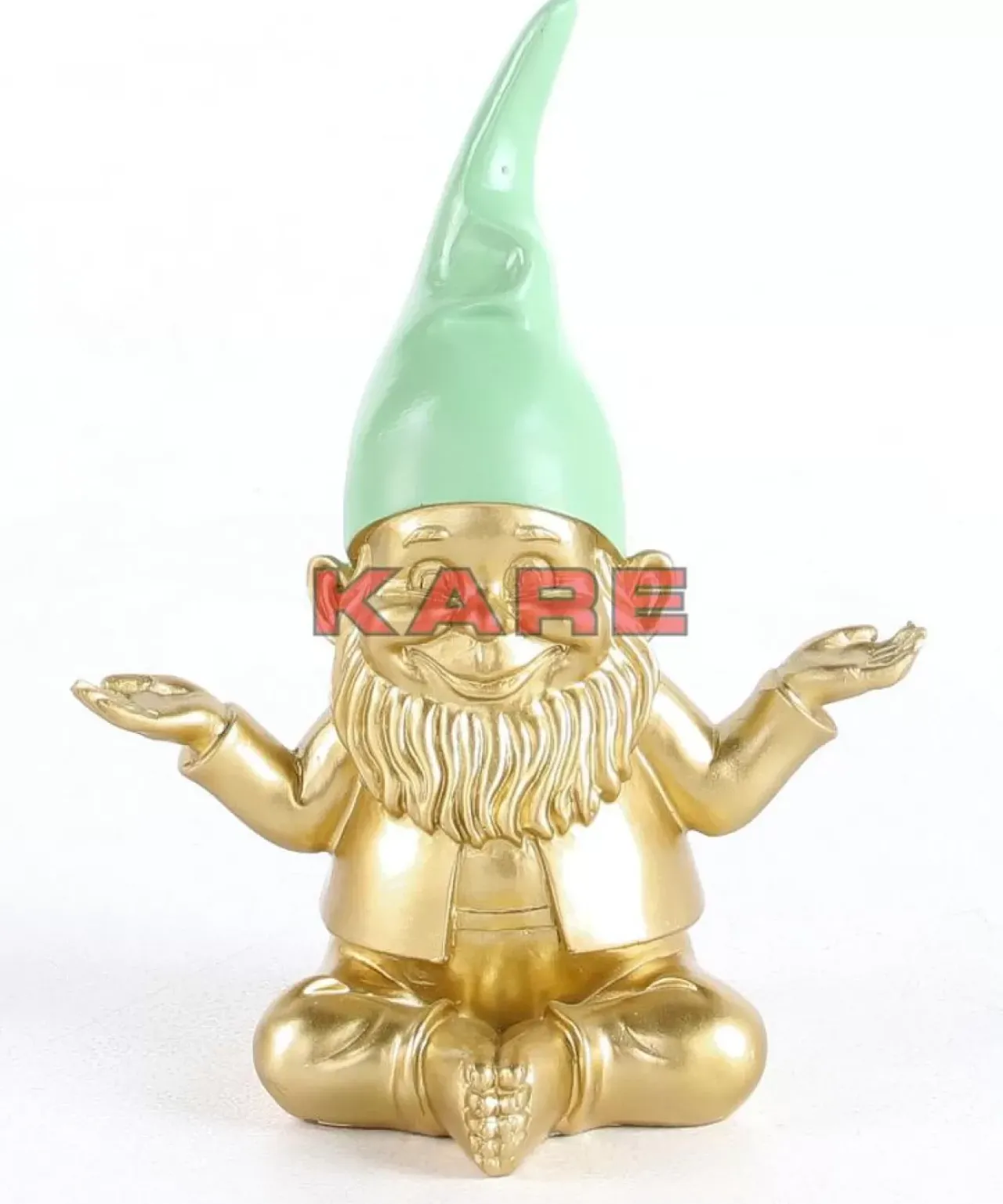Deko & Geschenkartikel|KARE Design Deko Figur Zwerg Meditation Gold Grun 19Cm